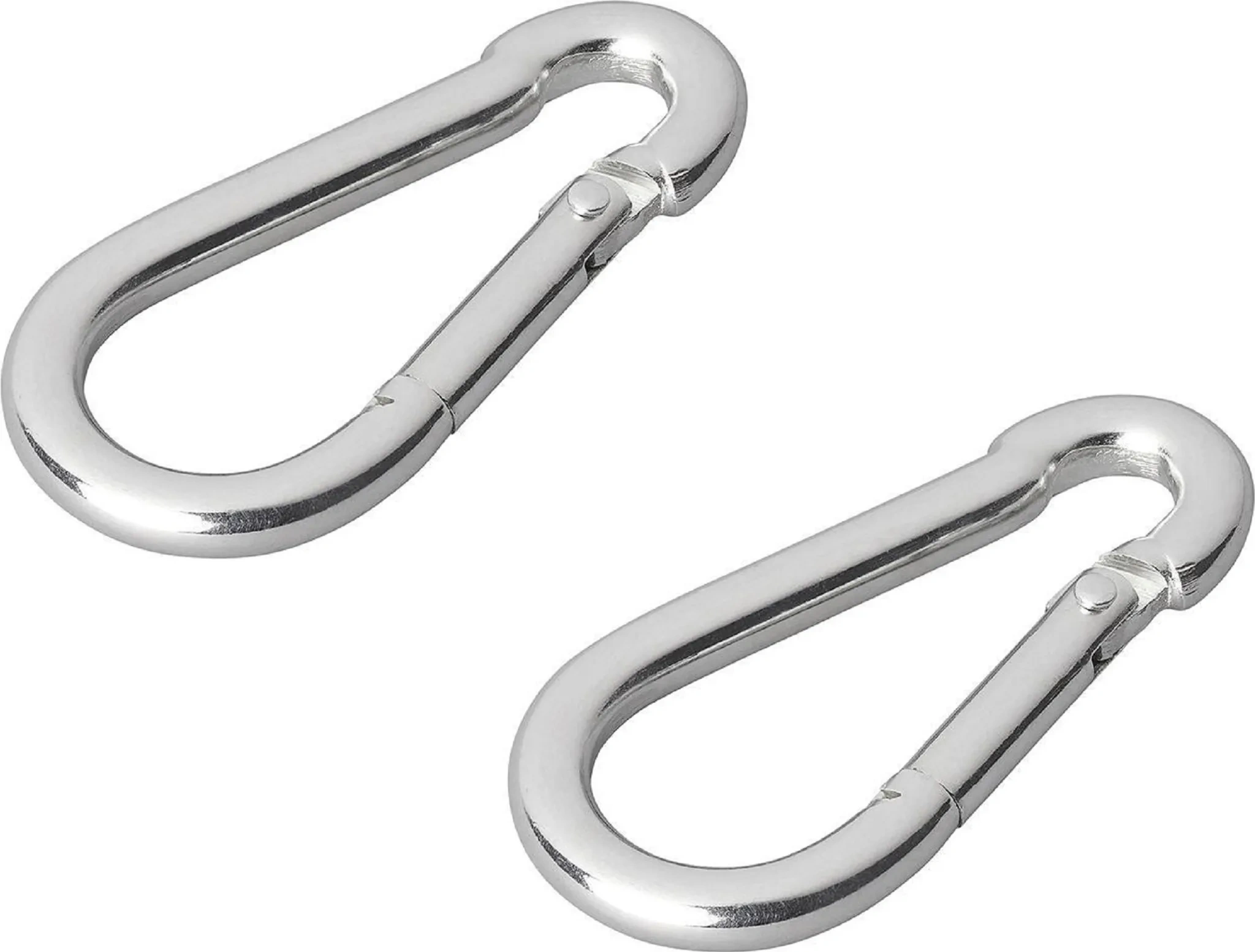 2 Stk. Karabinerhaken 6×60 mm – Metall Karabiner für Camping & Outdoor – Modell BWI