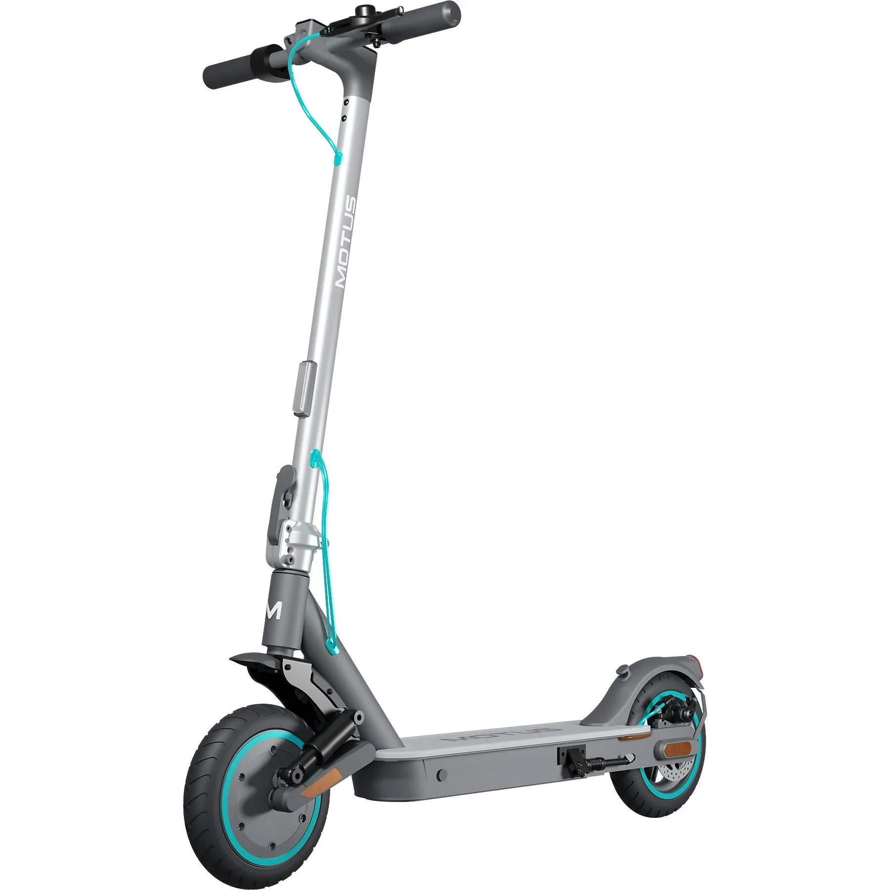 MOTUS Scooty 8.5 NeoLite E-Scooter – 8,5 Zoll, Grau mit türkisen Details
