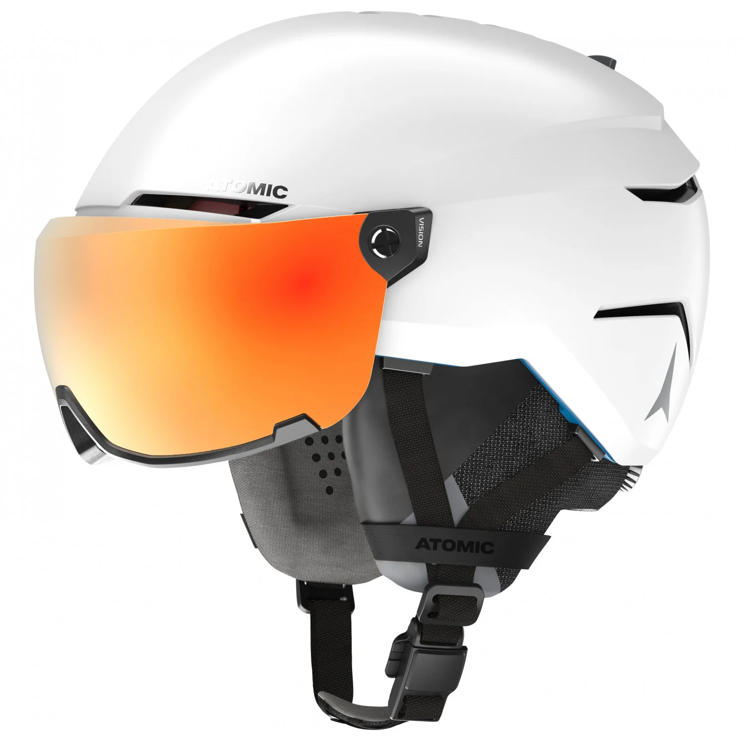 Atomic Savor AMID Visor HD – Skihelm mit Visier, White, 51-55 cm