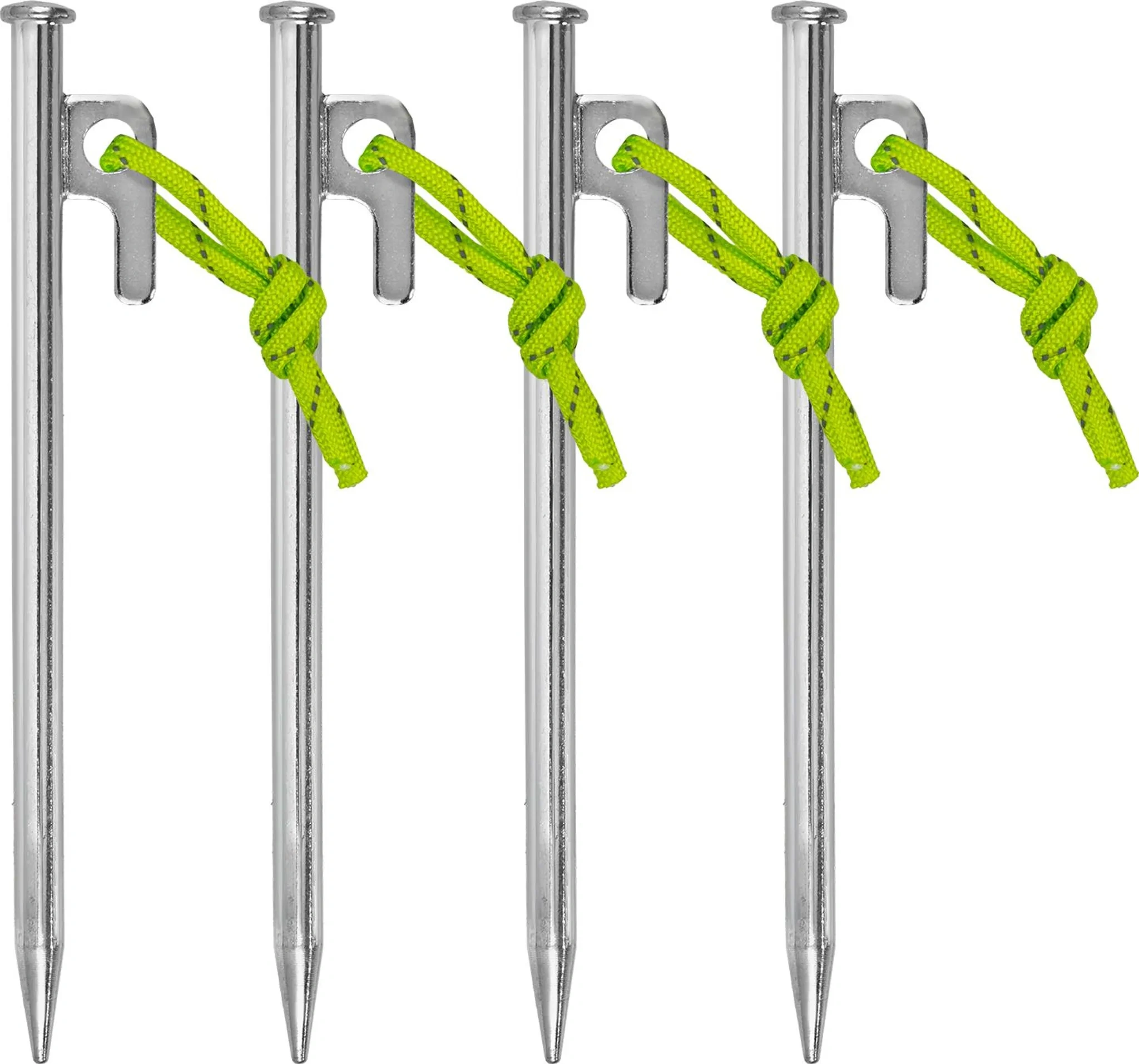 Moritz Zeltheringe 4er-Set – 20 cm mit P-Haken & Leuchtleine