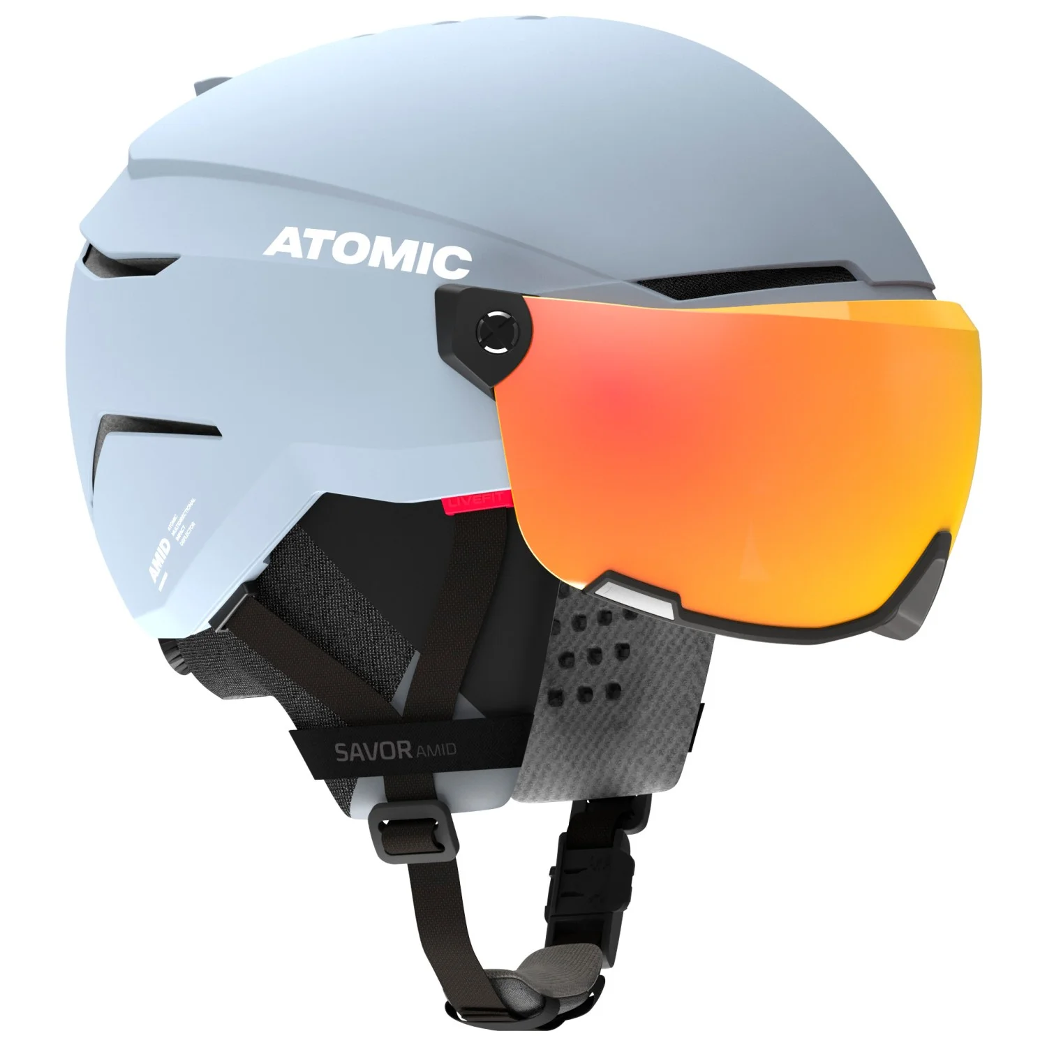 Atomic Savor AMID Visor HD – Skihelm mit Visier, Grey, 59-63 cm