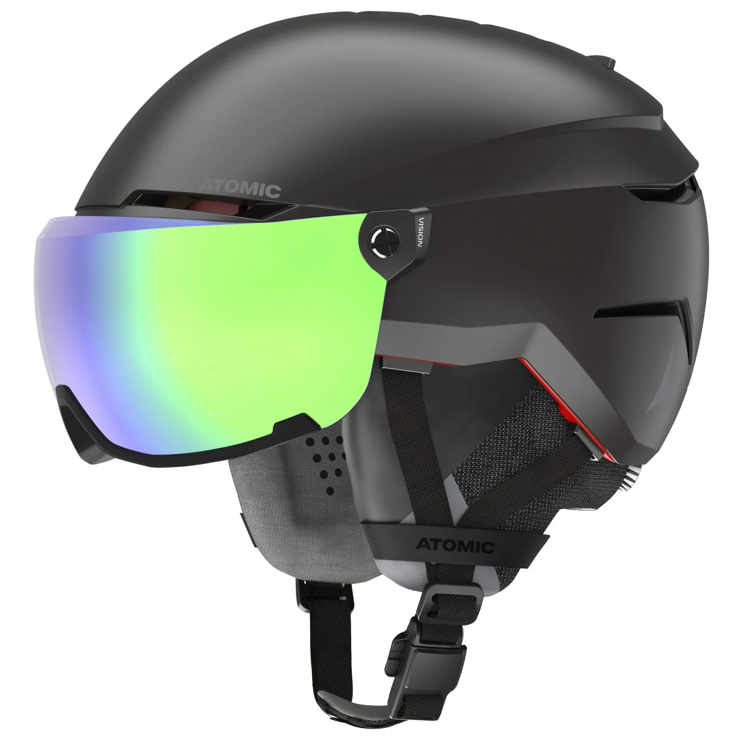 Atomic Savor AMID Visor HD – Skihelm mit Visier, Black, 59-63 cm