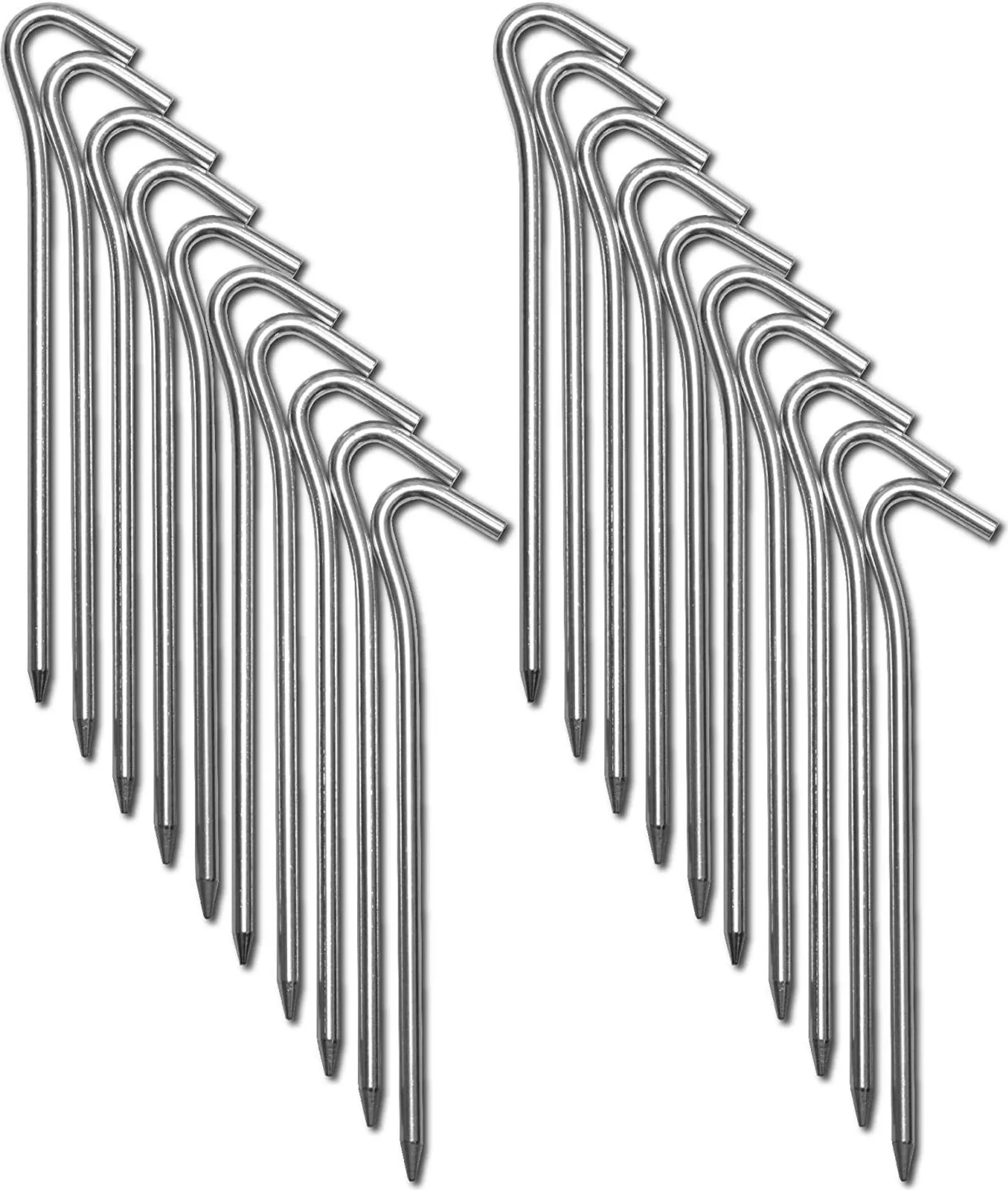 CampAir Heringe im L-Profil – 20 Stück Aluminium Zeltheringe (18 cm)