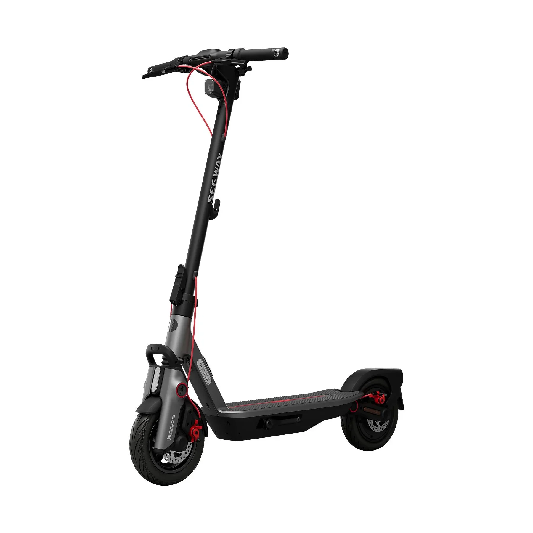 Segway Ninebot F3 Pro D E-Scooter – 10 Zoll, Schwarz / Silber / Rot