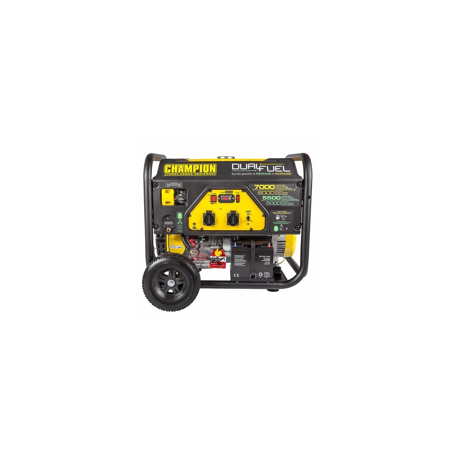 Champion Dual-Fuel Generator – 7000 W Start (Benzin) / 5500 W Start (LPG), 230 V EU