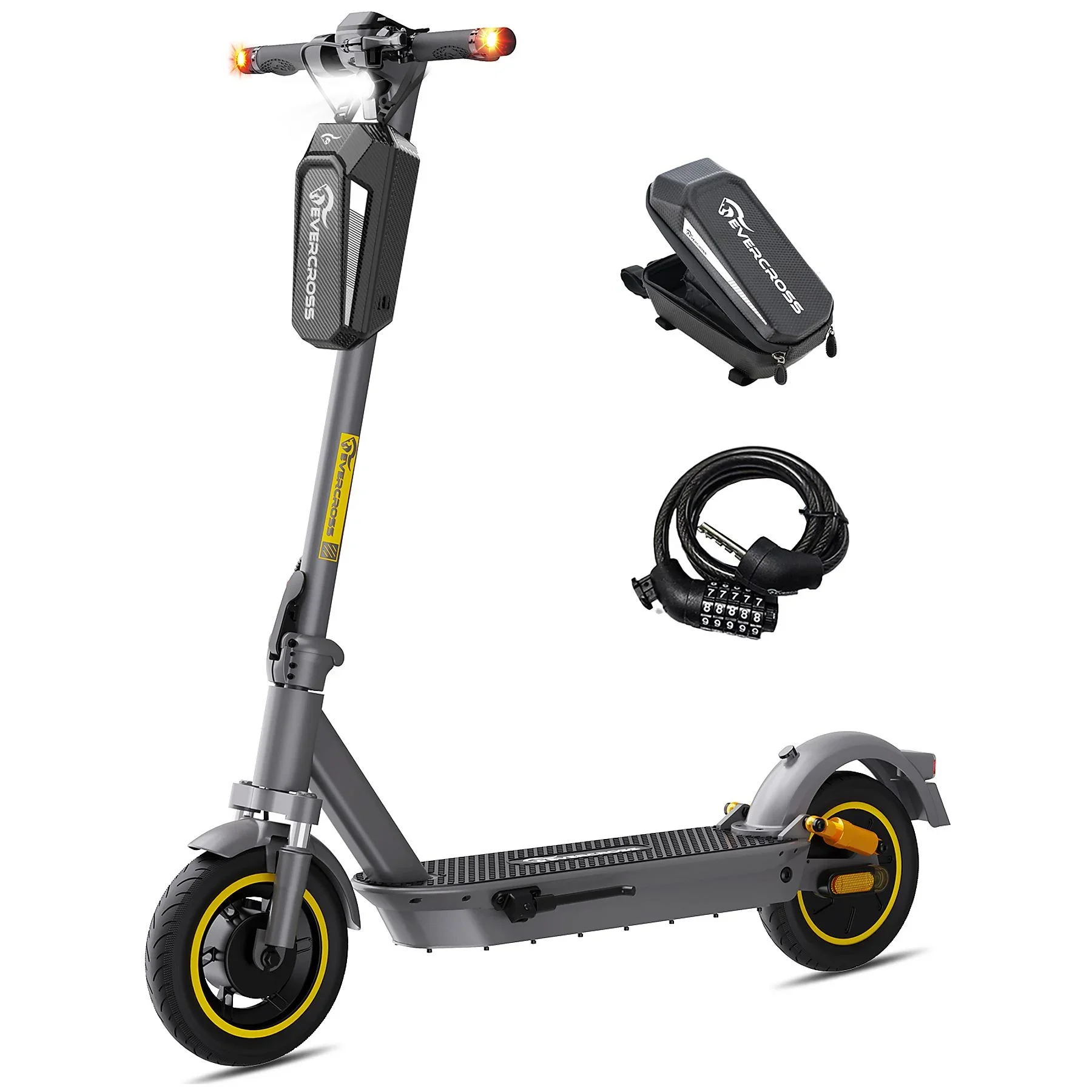 EVERCROSS TECH EV10S MAX E-Scooter – 10 Zoll, Grau (27 Ah)